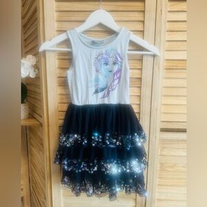 DISNEY Frozen II Elsa Dress with Sequined Skirt in Blue, Size 6/6X
